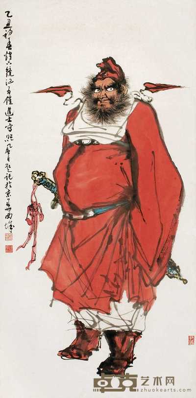 何镜涵 蒋风白 1985年作 钟馗 立轴 135×68